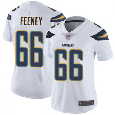 Los Angeles Chargers NFL Football Dan Feeney White Jersey Women Limited 66 Road Vapor Untouchable
